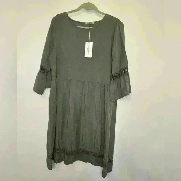 Valentina Naldi Dresses & Skirts - NWT Valentina Naldi 100% Tencel Boho Cottagecore crochet Dress size XL